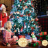 5.5" 50 Christmas Lighted Ball Outdoor Hanging Sphere Lights Orb LED Warm White Starlight Sphere for Tree, Porch
