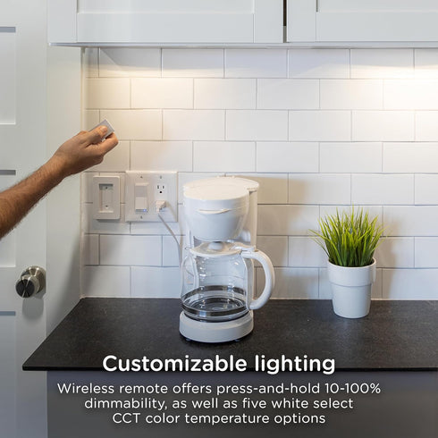 Dimmable, 81795 Enbrighten One-Touch Sync Remote Control, Add-on Light Switch for Under Cabinet Lights, Wireless