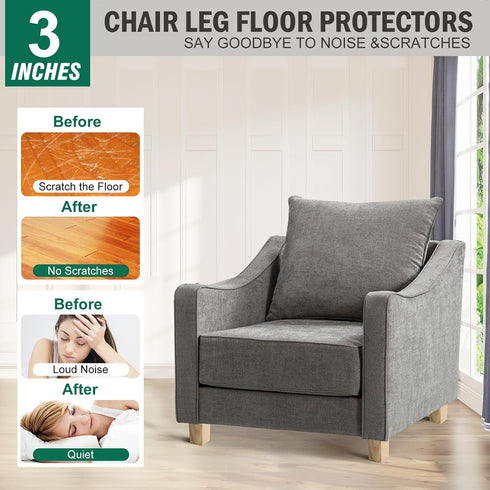 FoDau770 5/16"-18 3 Inch, Set 4, Bolts Square Furniture Legs Ash Wood Legs for Furniture of Mid Century Modern Feet