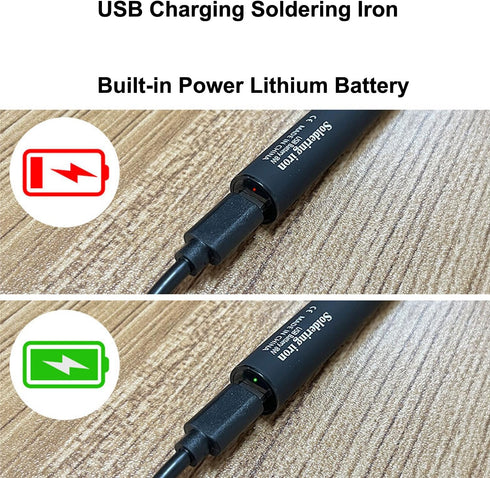Cordless Soldering Iron Kit, USB Rechargeable Soldering Gun, 3 Temperature Adjustable for DIY Home Repair