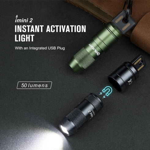 OLIGHT IMINI 2 EDC Rechargeable Keychain Flashlight - 50 Lumens Compact Mini Light for Everyday Carry