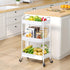TOOLF 3-Tier Rolling Cart, Metal Utility Cart with Lockable Wheels, Storage Organizer for Office, Bathroom, Kitchen