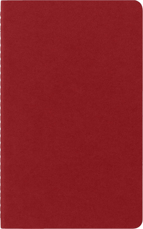 Moleskine Cahier Journal, Soft Cover, Large (5" x 8.25") Ruled/Lined, Cranberry Red, 80 Pages (Set of 3) by Moleskine