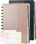 Yoment 2 Pack 5 Subject Refillable Discbound Notebook, 8.6" x 12", Customizable Spiral Journal with 120 Disc Planner