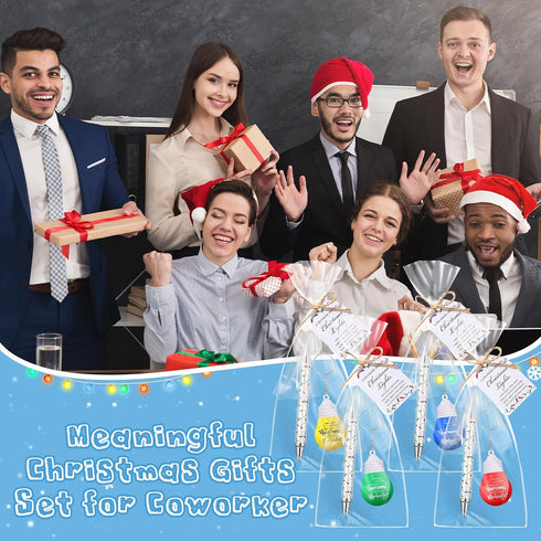 Landical 20 Sets Bulb Bulb Christmas Coworkers Gifts Employee Appreciation Gifts Bulk Light Stress Ball Keychains Pens