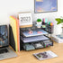 Desk Organizers and Accessories, Workspace Organizers for Office Supplies, 2 Pen Holders, 4 Tier Paper Organizer for