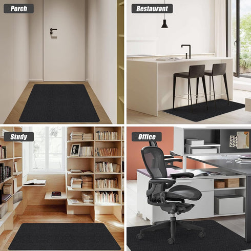 Black(48"x36") Sycoodeal Office Chair Mat for Hardwood Floor,Office Computer Gaming Chair Mat for Tile Floor,Large