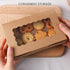 VGOODALL 20PCS Snack Cookie Boxes with Window - 7"x4.3"x1.5" Brown Bakery Boxes for Treats and Desserts