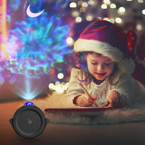 3-in-1 Sync,14M Children Gift Galaxy Projector Star Night Light - Moon Star Aurora Projector for Bedroom