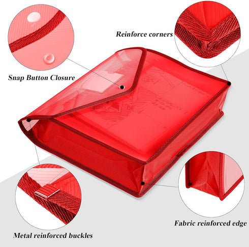 Epakh 10 Pcs Plastic File Folders, A4 Size Expanding File Wallet Organizer with Snap Closure, Waterproof Transparent