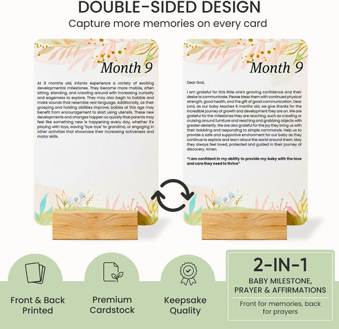 Lumont Pregnancy Must Haves Baby Milestone & Prayer Cards, Trimester Essentials for Postpartum Recovery & Newborn