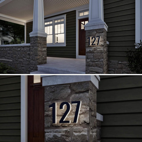 5 Inch House Numbers, Premium Quality ABS-Polymer, Backlit LED Illuminated Home Address Number