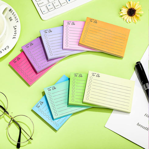 Pajean 9 Pcs/450 Sheet To Do List Sticky Note 3x4 Inch Self Stick Pads with Line for Office, School, Home Reminder