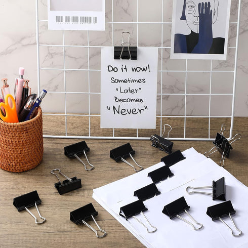 Yexiya 300 Pcs Large Binder Clips, Bulk Big Paper Clamps for Teachers, Students, School Office Supplies (Black, 1.61