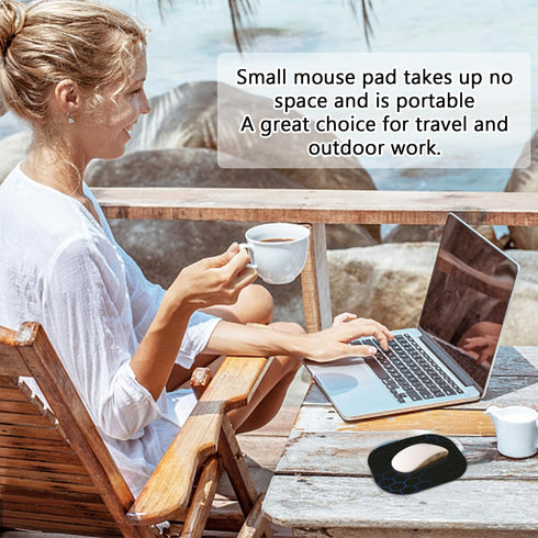 Mouse Pad, Mini Mousepad, Black Mouse Pads, Mouse Pads for Desk Office Laptop, Round Mouse Pad Computer Mouse Pad with