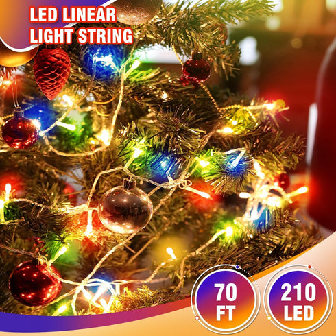 210 4-Color 8 Year(70FT) LED Outdoor Easter String Lights, Seasonal Fairy Lights with Modes, Waterproof Indoor Outside