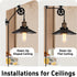 bociloy 2 Sets 2.75 Rustic Metal Pulley Wheels, Wall Ceiling Mount for Plug in Pendant Light Industrial Vintage Hanging