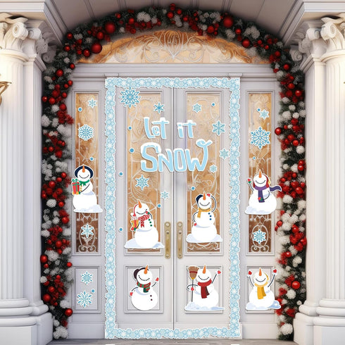 Winter Bulletin Board Decoration Set, Holiday Paper Cutouts for Christmas Classroom Decorations