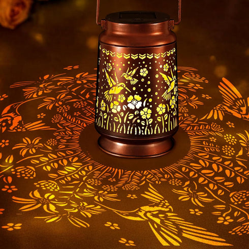 Hummingbird Solar Lanterns Outdoor Waterproof Gifts for Women Grandma Gifts for Mom Garden Decor Solar Hanging Lantern