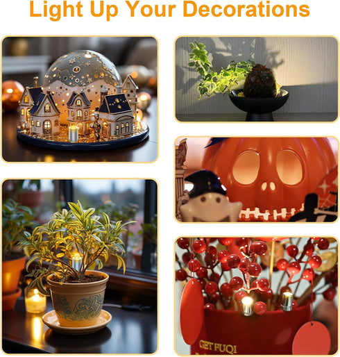 12 Pack Mini Lights, Warm White Mini LED Spotlight, Small LED Lights for Crafts, Small Display Light Battery Powered