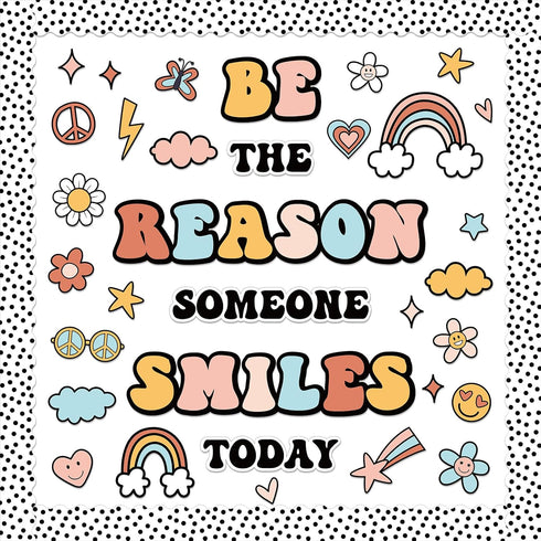 Classroom Bulletin Board Decoration Set with Welcome Banner for Boho Hippie Groovy Theme, Kindergarten to Middle School