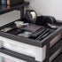 IRIS 3 Drawer Storage Cart, Plastic Organizer for Classroom Supplies, Art Supplies, Small Parts (Pearl/Black)