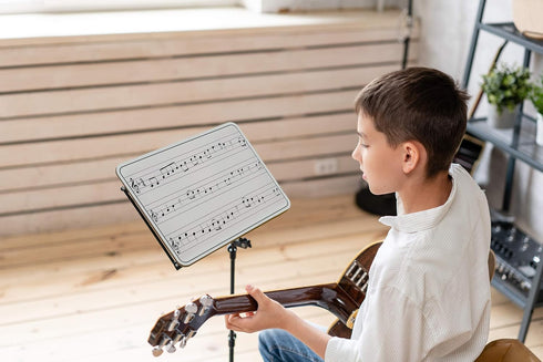Scribbledo Dry Erase Music Staff White Boards, 9" X 12 Inch Double Sided Musical Notes Whiteboard for Kids