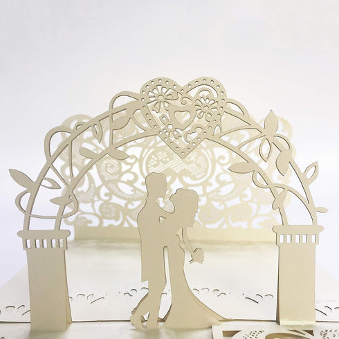 Dekali Designs Wedding Pop Up Card for Couples - Christian Card with Envelope and Bible Verse About Love (White - 5x7
