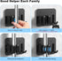 4 Pack Stainless Steel Broom Holder Wall Mount - Heavy Duty Utility Rack for Home, Kitchen, Garage Organization (Black)