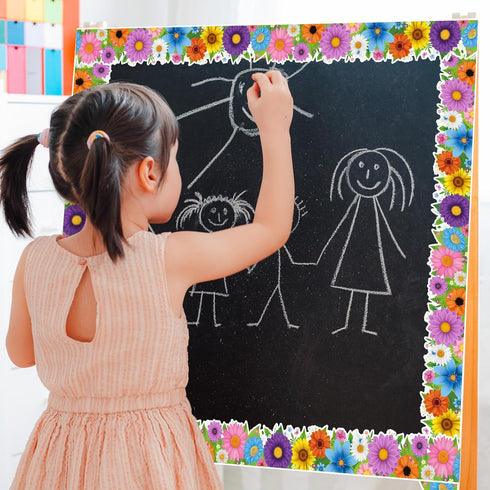 Capoda 24 Pcs Spring Magnetic Borders for Classroom, Floral Bulletin Board Border Trim for School Decor