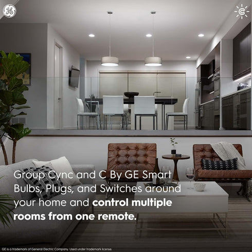 Cync Dimmer Bulbs GE Bluetooth Enabled, Battery Powered Remote for Smart Plug, Smart Light and Switch, Single-Touch