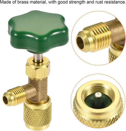 MECCANIXITY Self-sealing Can Tap Valve, 1/4 SAE, 7/16-28 Thread Bottle Opener for Refrigeration