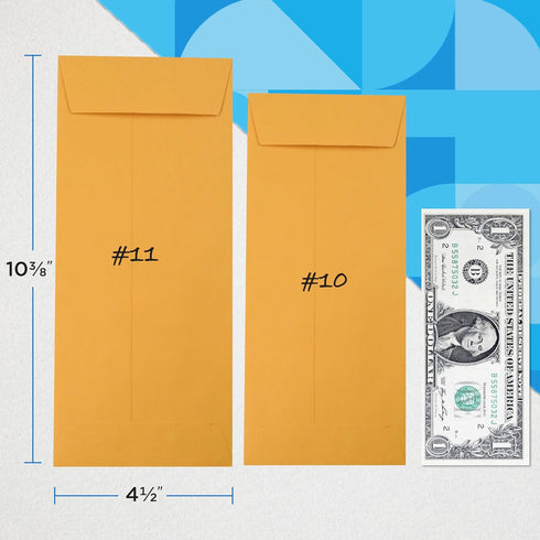 Guardian #11 Paper Shipping Policy Envelopes - Pack of 500 Blank Envelopes for Documents, 4 ½ x 10 ? Inches