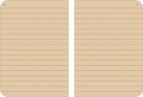 Rite in the Rain Weatherproof Mini-Stapled Notebook - 3 1/4" x 4 5/8", Tan Cover, Universal Pattern, 3 Pack (No.
