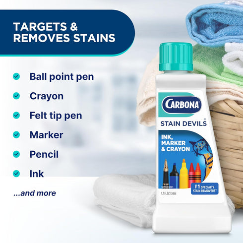 #3 1.7 Oz, 1 Pack Carbona Stain Devils | Ink, Marker & Crayon | Professional Strength Laundry Stain Remover |