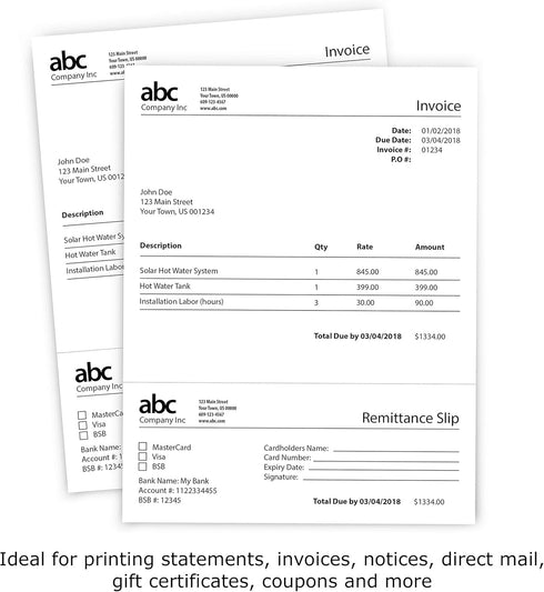 PrintWorks Professional 3 1/4" Perforated Paper, 500 Sheets, 24 lb, White (04117)