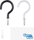 Kare Kind 25 pcs Ceiling Hooks, Rubber Coated with 13x Black and 12x White Hooks for Indoor Outdoor Use
