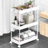 SPACELEAD 3-Tier Utility Storage Cart, Mobile Organizer with Lockable Caster Wheels, Rolling Carts for Bathroom,