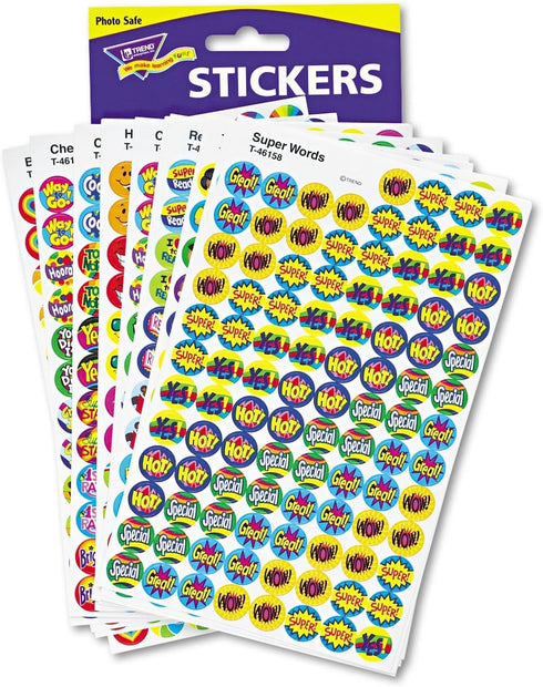 TREND ENTERPRISES Positive Praisers superSpots Stickers, 25 Sheets, 68 Different Designs, For Ages 3 and Up