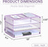 DALTACK 3 Tier Mesh Metal Letter Tray Paper Organizer for Home & Office, Light Purple