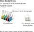 Mini Binder Clips, Colorful Metal Clamp, 50 PCS for Various Uses