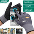 W2 Work Gloves for Men and Women, Touchscreen Nitrile Coated Gloves for Gardening and Mechanic Work