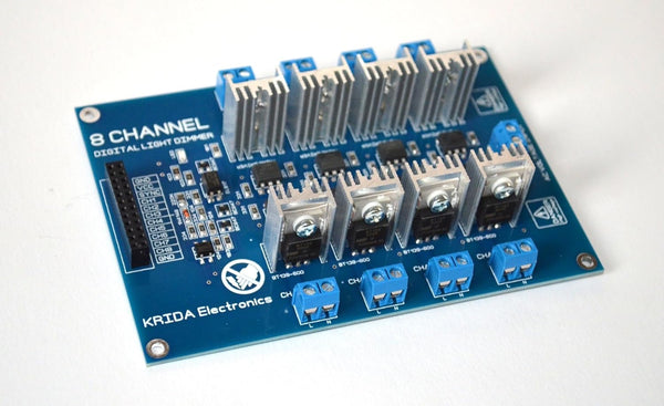 8 Channel Digital AC Programmable Light Dimmer Module Controller Board, Arduino Raspberry Compatible, 50/60Hz 110V,