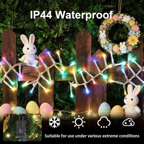 46ft 500 16 LAMPHOME LED Easter String Lights Plug in, Pastel Twinkle Fairy Lights, Modes Waterproof Easter Outdoor
