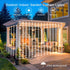 echosari Christmas Curtain Lights, Solar Powered 7.9ft x 6ft 144 LED Waterproof Outdoor Lights with Timer for Garden