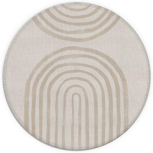 Rainbow Boho Mouse Pad, 7.9 X 7.9 Inch Waterproof Rubber, Minimalist Desk Accessories, Boho Office Supplies, Beige