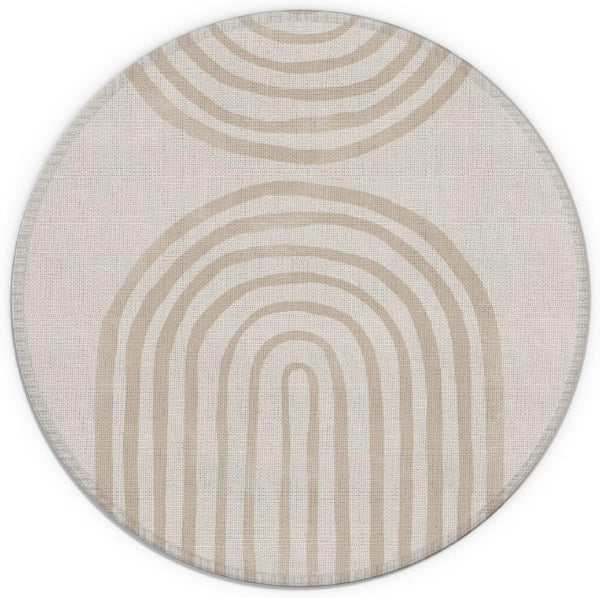 Rainbow Boho Mouse Pad, 7.9 X 7.9 Inch Waterproof Rubber, Minimalist Desk Accessories, Boho Office Supplies, Beige
