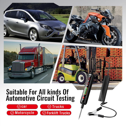 HABOTEST Test Light Automotive, 0.8V-100V DC Buzzer Circuit Tester with Sharp Probe and Flashlight