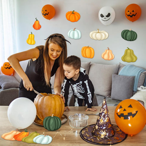 Lucleag 45 PCS Pumpkin Cutouts - Bulletin Board Decoration for Thanksgiving Fall Autumn School Classroom