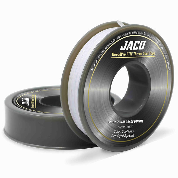 JACO ThreadPro High-Density Thread Seal Tape - 1/2" x 125 ft. (Mega Roll), Professional PTFE Pipe Sealant